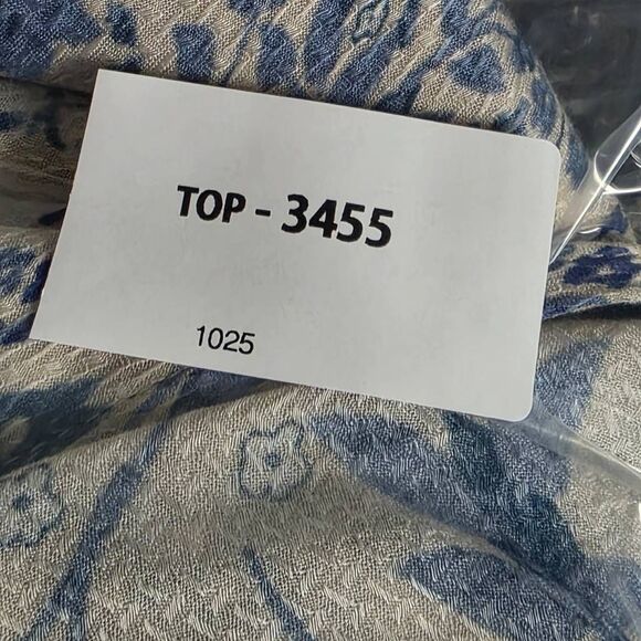 Lovestitch L Blue White Floral Boho Tie Front Kimono Top - Picture 8 of 8